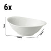 (6 szt.) Miska WHITE DELIGHT – porcelana – 250 x 160 mm – 700 ml – biała