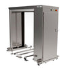 Urządzenie do dezynfekcji wózków sklepowych – stal nierdzewna – 1830 x 850 x 1640 mm – 50 W – z dyszami górnymi i bocznymi