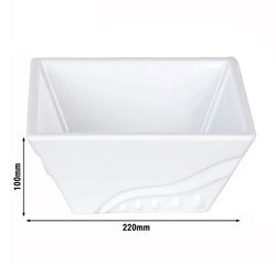 (10 szt.) Miska bufetowa kwadratowa - Melamina - eckig - 220x220x100mm - Biały - pasuje do ETBSEG6