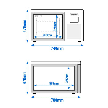 Zamrażarka szokowa - 40 litrów - 3x GN 2/3 - Czarny - Prime Gastro