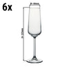 (6 pcs) Champagne glass - ALLEGRA - 195 ml - Clear