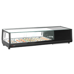 Witryna chłodnicza do sushi – 5 przegródek GN 1/3 – czarna