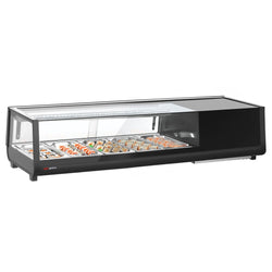 Witryna chłodnicza do sushi – 5 przegródek GN 1/3 – czarna