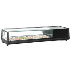 Witryna chłodnicza do sushi – 6 przegródek GN 1/3 – czarna