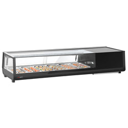 Witryna chłodnicza do sushi – 6 przegródek GN 1/3 – czarna