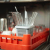 Cutlery Basket - 105x105x140mm - Grey - for up to 50 glass drinking straws