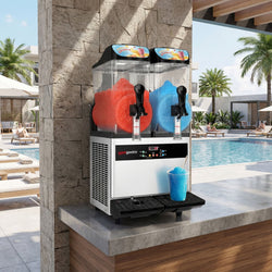 Maszyna do slushu - 2x 12 litrów - czarno - srebrna