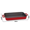 Naczynie do zapiekania – żeliwo – 300 x 220 mm – wysokość: 60 mm – nadaje się do indukcji – czerwone