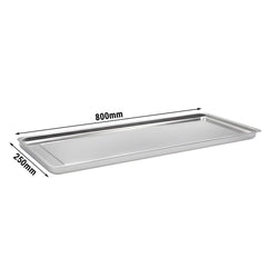Blacha ekspozycyjna/wystawowa – stal szlachetna – z obrzeżem – 820 x 270 x 40 mm