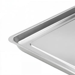 Blacha ekspozycyjna/wystawowa – stal nierdzewna – z krawędzią – 393 x 268 x 20 mm