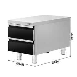 Szafka szufladowa - czarny tytan - 400x660mm - 2 szuflady