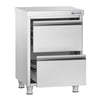 Szafka szufladowa PREMIUM – stal nierdzewna – 500 x 600 mm – z 2 szufladami