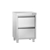 Szafka szufladowa PREMIUM – stal nierdzewna – 500 x 600 mm – z 2 szufladami