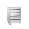 Szafka szufladowa PREMIUM – stal nierdzewna – 500 x 600 mm – z 4 szufladami
