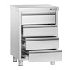 Szafka szufladowa PREMIUM – stal nierdzewna – 500 x 600 mm – z 4 szufladami