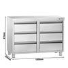 Szafka szufladowa PREMIUM – stal nierdzewna – 1000 x 600 mm – z 6 szufladami