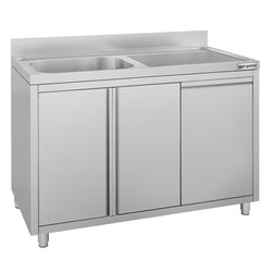 Szafka zlewozmywakowa ECO – 1200 x 600 mm – z koszem na śmieci i 1 zlewem po lewej stronie