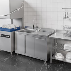 Szafka zlewozmywakowa ECO – 1200 x 600 mm – z koszem na śmieci i 1 zlewem po lewej stronie