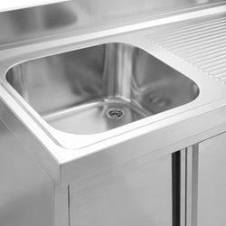 Szafka zlewozmywakowa ECO – 1200 x 600 mm – z koszem na śmieci i 1 zlewem po lewej stronie
