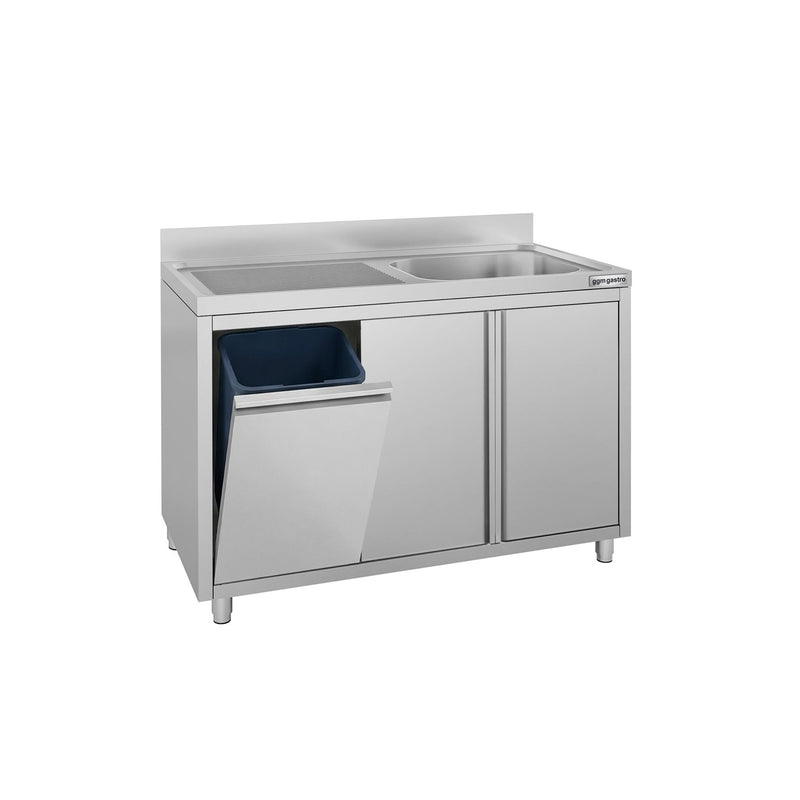Szafka zlewozmywakowa ECO – 1200 x 600 mm – z koszem na śmieci i 1 zlewem po prawej stronie