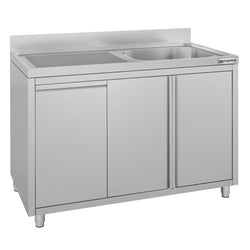 Szafka zlewozmywakowa ECO – 1200 x 600 mm – z koszem na śmieci i 1 zlewem po prawej stronie