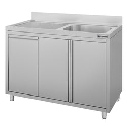 Szafka zlewozmywakowa ECO – 1200 x 600 mm – z koszem na śmieci i 1 zlewem po prawej stronie