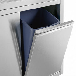Szafka zlewozmywakowa ECO - stal nierdzewna AISI 201 - 1200x700mm - z 1 komorami lewa - z koszem na śmieci