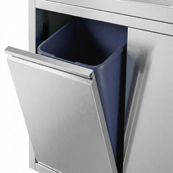 Szafka zlewozmywakowa ECO – 2000 x 600 mm – z koszem na śmieci i 2 zlewami po prawej stronie