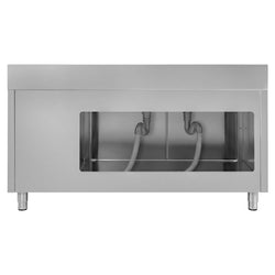 Szafka zlewozmywakowa ECO – 1800 x 700 mm – z koszem na śmieci i 2 zlewami po lewej stronie