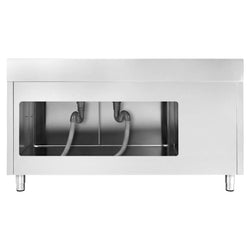 Szafka zlewozmywakowa PREMIUM – 1800 x 700 mm – z koszem na śmieci i 2 zlewami po prawej stronie