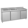 Szafka zlewozmywakowa ECO – 2000 x 600 mm – z pojemnikiem na odpady i zlewem 2-komorowym po lewej stronie