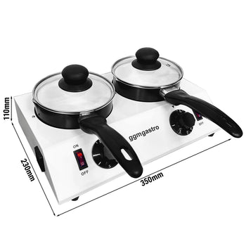 Urządzenie do topienia czekolady - 2x 1,25 kg - 80 W - Prime Gastro