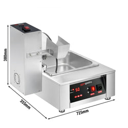 Urządzenie do topienia czekolady – 12 kg – 560 W – z automatycznym mieszadłem z wylotem, zdjęcie 2 z 8