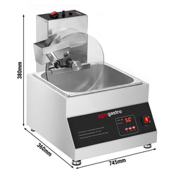 Urządzenie do topienia czekolady – 8 kg – 1,06 kW – z automatycznym mieszadłem z wylotem, zdjęcie 2 z 9