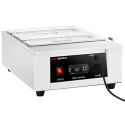 Urządzenie do topienia czekolady - 2x 1/3 GN - 1,5 kW - w zestawie 2 pokrywki i 2 pojemniki GN 1/3