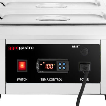 Urządzenie do topienia czekolady - 2x 1/3 GN - 1,5 kW - w zestawie 2 pokrywki i 2 pojemniki GN 1/3 - Prime Gastro