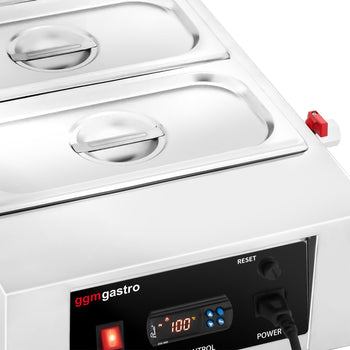 Urządzenie do topienia czekolady - 2x 1/3 GN - 1,5 kW - w zestawie 2 pokrywki i 2 pojemniki GN 1/3 - Prime Gastro