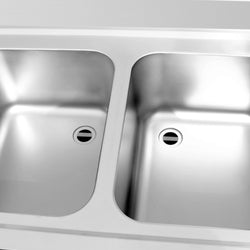 Szafka zlewozmywakowa ECO - stal nierdzewna AISI 304 - 1000x700mm - z 2 komorami środkowa