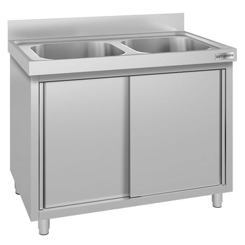 Szafka pod zlewozmywak ECO - 1400x600 mm - z 2 komorami pośrodku - Prime Gastro