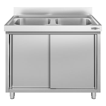 Szafka pod zlewozmywak ECO - 1000 x 600 mm - z 2 komorami pośrodku - Prime Gastro