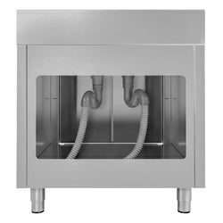 Szafka zlewozmywakowa ECO - stal nierdzewna AISI 304 - 1000x700mm - z 2 komorami środkowa