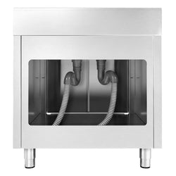 Szafka zlewozmywakowa PREMIUM - stal nierdzewna AISI 304 - 1200x700mm - z 2 komorami środkowa