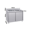 Szafka zlewozmywakowa ECO - stal nierdzewna AISI 304 - 1000x700mm - z 2 komorami środkowa