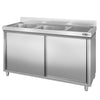Szafka zlewozmywakowa PREMIUM – 1400 x 600 mm – ze zlewem 2-komorowym po lewej stronie