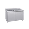Szafka zlewozmywakowa ECO - stal nierdzewna AISI 304 - 1400x600mm - z 2 komorami środkowa