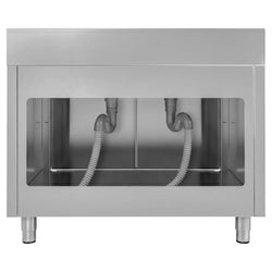 Szafka zlewozmywakowa ECO - stal nierdzewna AISI 304 - 1400x700mm - z 2 komorami środkowa