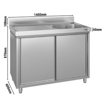 Szafka pod zlewozmywak ECO - 1400x600 mm - z 1 zlewem po prawej stronie - Prime Gastro