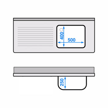 Szafka pod zlewozmywak ECO - 1400x600 mm - z 1 zlewem po prawej stronie - Prime Gastro