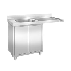 Szafka zlewozmywakowa dla zmywarki do naczyń - 1400x700 mm - z 1 zlewem po lewej stronie