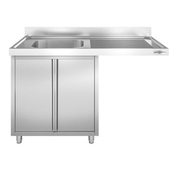 Szafka zlewozmywakowa dla zmywarki do naczyń - 1400x700 mm - z 1 zlewem po lewej stronie